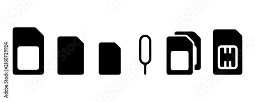 Memory Card and Data Storage Glyph Icon Collection Featuring USB Flash Drives Floppy Disks and Digital Memory Devices Sim card 