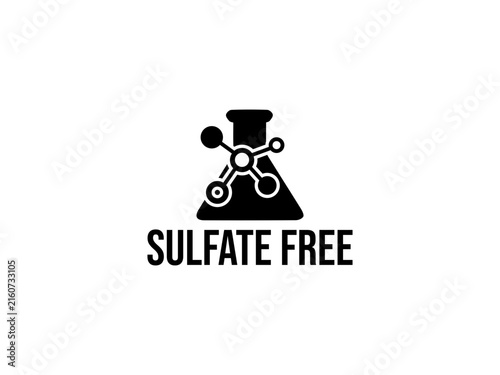 Sulfate Free Label Badge – Clean Beauty Cosmetic Packaging Icon and Chemical Free Product Symbol
