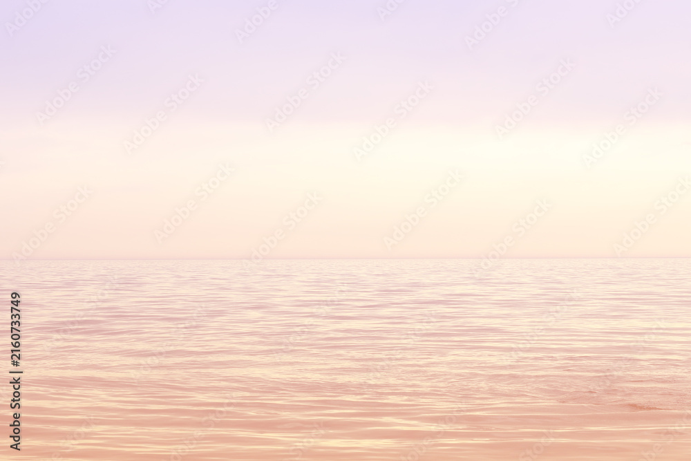 Fototapeta premium pastel colours calm sunset over the sea 