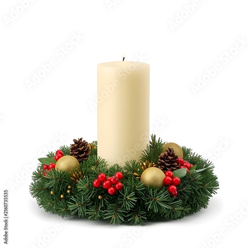 christmas candle and decorations