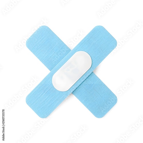 adhesive bandage on a white