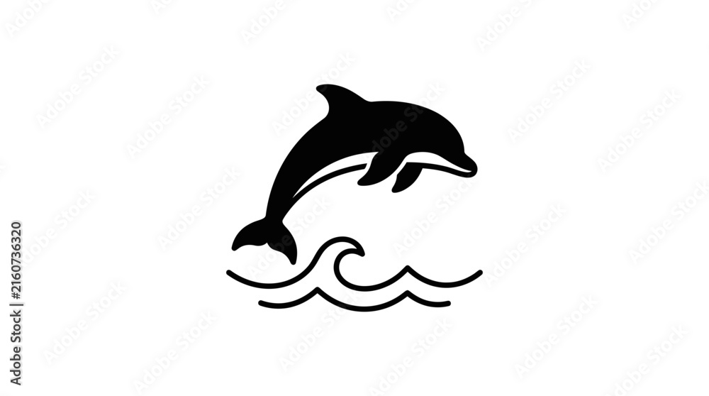 Naklejka premium Leaping Dolphin Vector Illustration