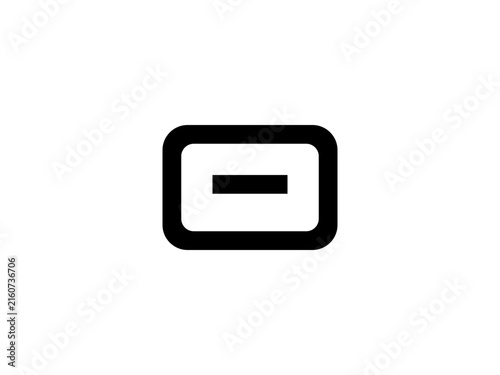 Obraz na plátne Minimalist minus sign icon inside a rounded rectangular border frame