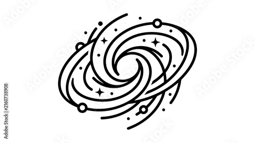Minimalist Spiral Galaxy Vector Illustration