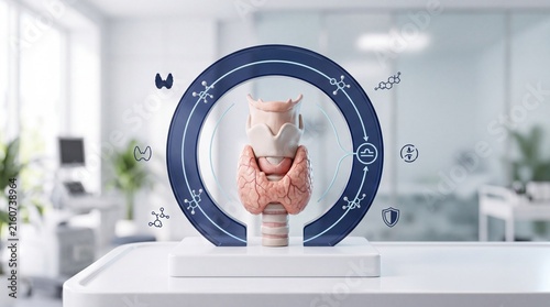 Three dimensional model of human digestive tract with holographic data icons