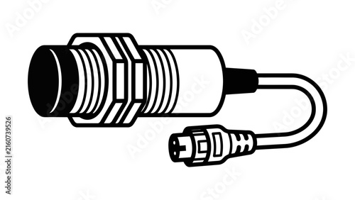 Industrial Proximity Sensor Vector Illustration