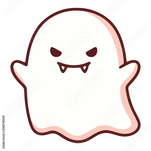 Vampire Ghost With Fangs Spooky Kawaii Halloween