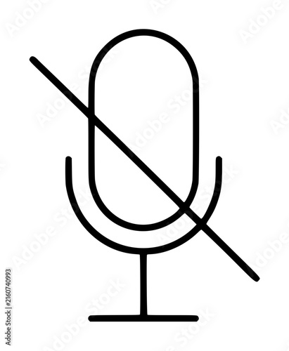 Foto Hand-traced vector illustration of a hidden or muted microphone icon, minimalist