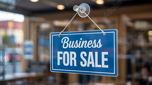 Business for sale sign displayed outside a commercial property
