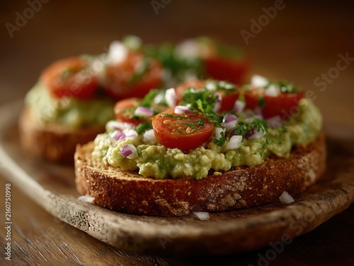 Breakfast of avocado, tomatoes and bread, breakfast at the hotel, healthy eating, low-calorie lunch, health care. High quality