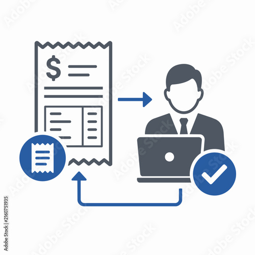 Businessman Analyzing Financial Data on Laptop in Office Setting