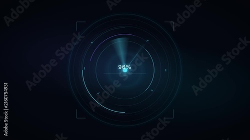 A sleek circular HUD target interface with an 81% indicator, highlighted by blue glows on a dark background, perfect for data visualization.