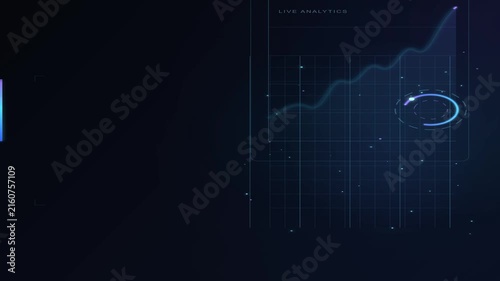 A vibrant line graph illustrating an upward trend glows on a dark, futuristic grid background, accompanied by 