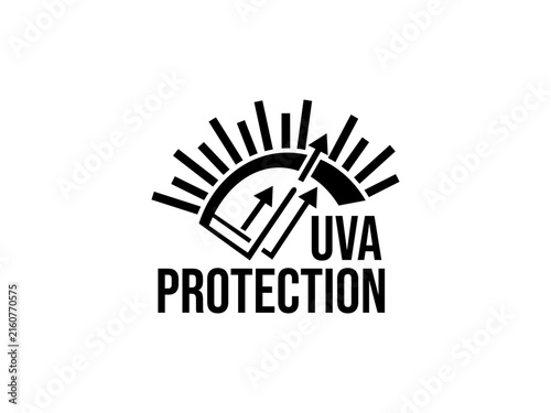 UVA Protection Badge Icon Sun Rays Shield Sunscreen Label