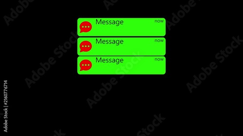 notification popup ui animation for mobile messaging apps.