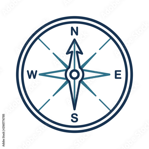 Simple minimalist cardinal direction compass