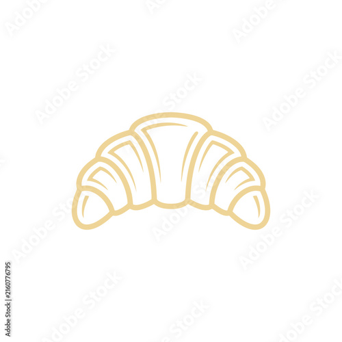 Simple line art icon of a croissant.