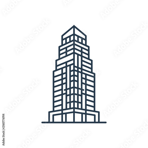 Skyscraper architectural line icon.