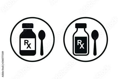 Prescription Pharmacy and Medication Icons