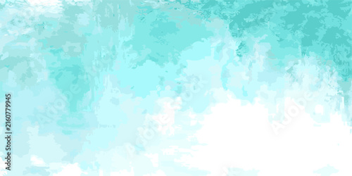 Foto Abstract teal and white watercolor wash background, resembling textured cloud fo