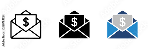 Quadro su tela money envelope icon for salary cash transfer income and payroll