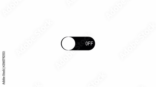 On off toggle switch button animation on transparent background 4k video. Turning on-off animation.