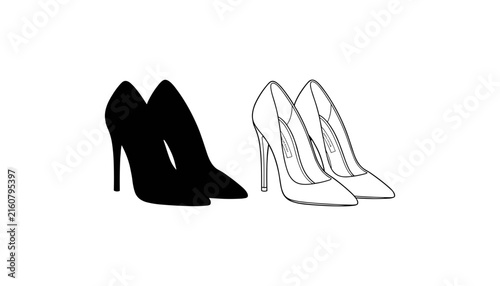 Bild auf Leinwand Sophisticated high heel stilettos illustration pack displaying pointed toe class