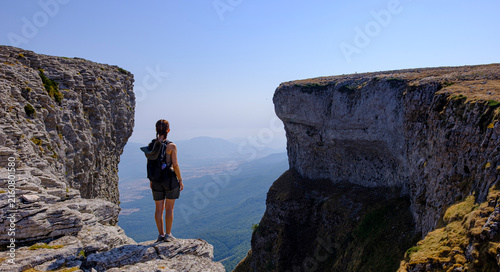 Woman Hiking in Monte San Donato (Beriain), Urbasa-Andía Natural Park, Navarra, Spain
