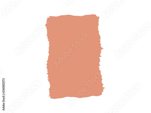 A rough rectangular shape with jagged edges in a soft peach color tone