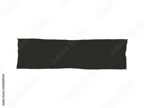 A solid black rectangular shape isolated against a clean white background