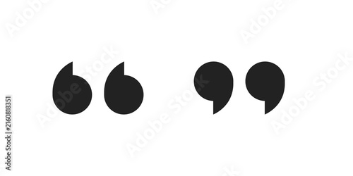 Quadro su tela Pair of open and close quotation marks isolated on a clean white background for