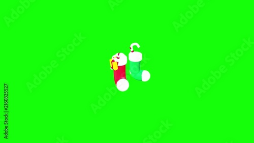 3D Animated Christmas Stockings Green Screen Graphic