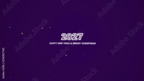 2027 Happy New Year and Merry Christmas Motion Greeting Background