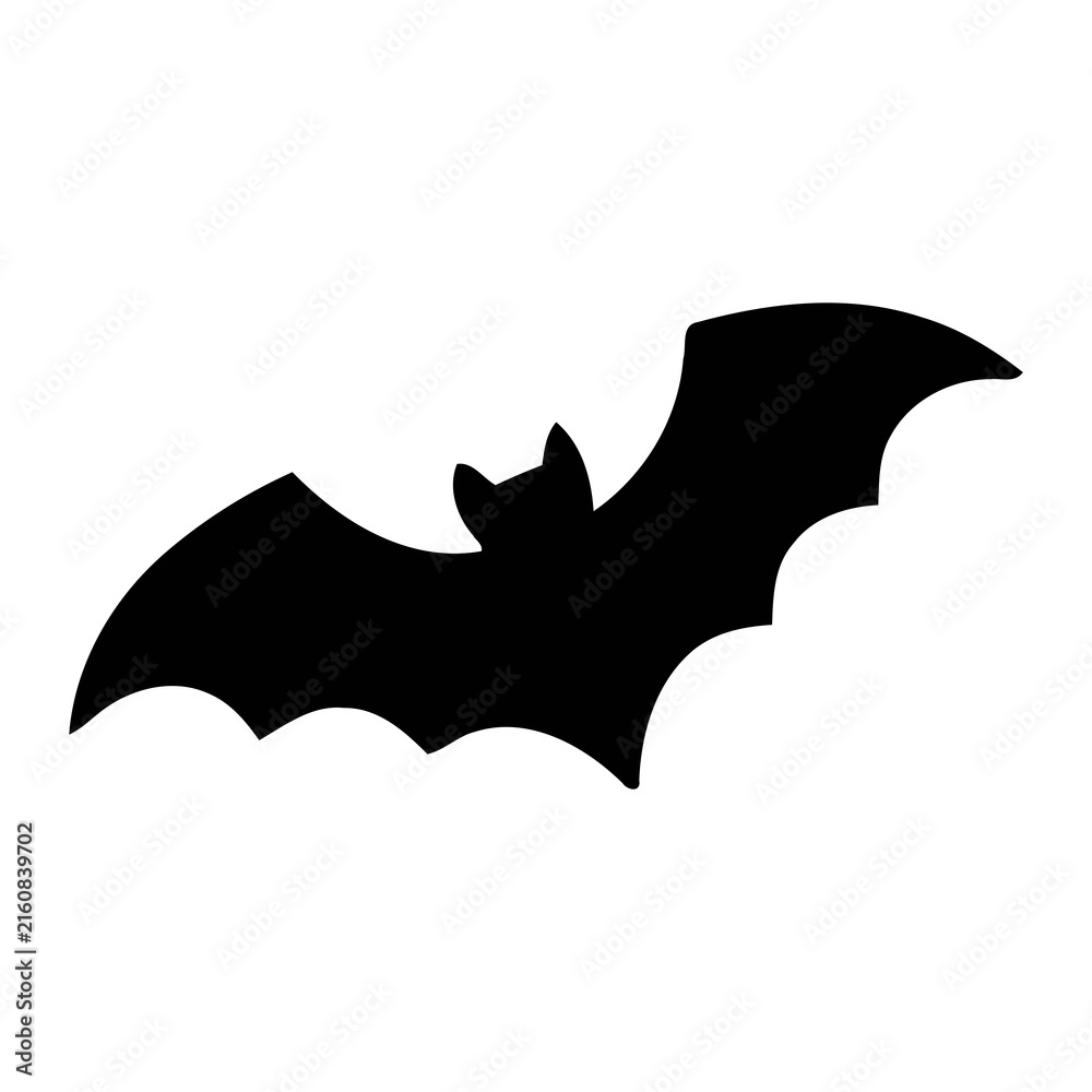 Fototapeta premium Bat icon set in flat and line style vectors