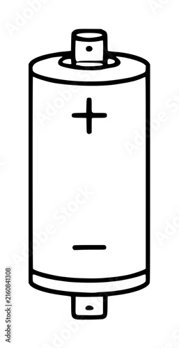 Obraz na plátne Minimalist hand-drawn cylindrical supercapacitor vector icon illustration with p