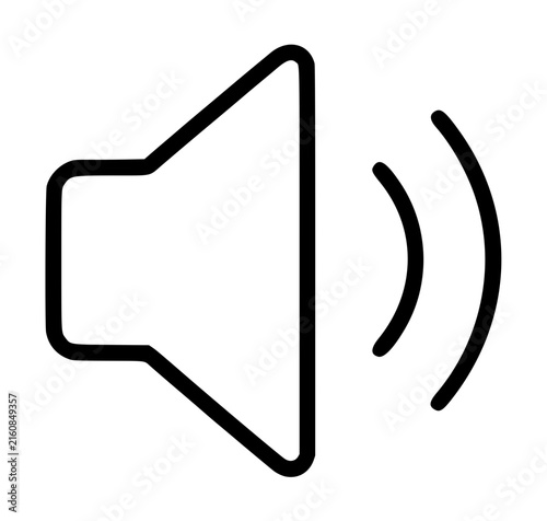 Bild auf Leinwand Minimalist hand-drawn speaker audio icon vector illustration with sound waves in