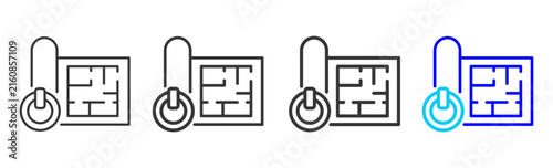 Energy Planning Icon Collection Creative Outline Style for Facility Management Building Maintenance Safety Operations Workplace Services Vector Icon Packs Kit