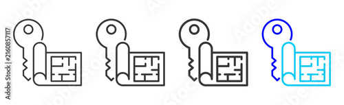 Access Planning Icon Collection Creative Outline Style for Facility Management Building Maintenance Safety Operations Workplace Services Vector Icon Packs Kit