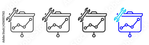 Repair Analytics Icon Collection Creative Outline Style for Facility Management Building Maintenance Safety Operations Workplace Services Vector Icon Packs Kit