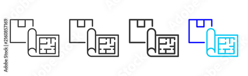 Product Layout Icon Collection Creative Outline Style for Facility Management Building Maintenance Safety Operations Workplace Services Vector Icon Packs Kit