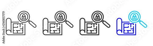 Secure Layout Icon Collection Creative Outline Style for Facility Management Building Maintenance Safety Operations Workplace Services Vector Icon Packs Kit
