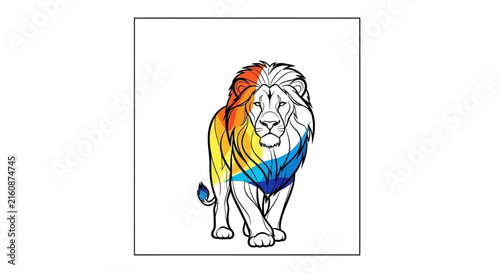 rainbow lion, colorful lion