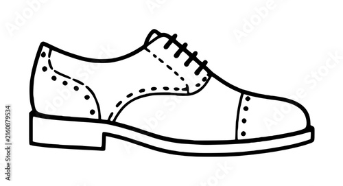 Photography Hand-drawn vector icon illustration of a classic Oxford lace-up dress shoe, feat