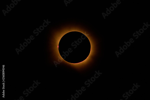 Total solar eclipse showcasing sun's burning corona