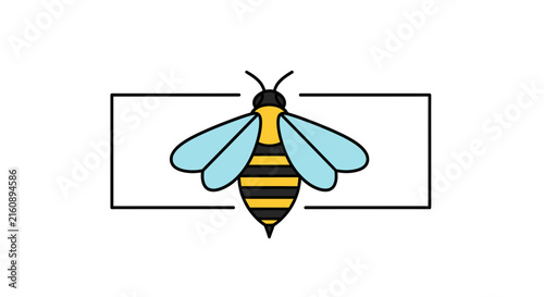 Stylized Bee Icon with Minimalist Frame