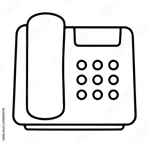 Bild auf Leinwand Hand traced vector icon illustration of a classic landline telephone base statio