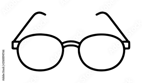 Foto Hand-traced minimalist black and white vector illustration of classic round read