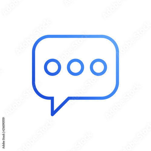 AI chatbot robot message blue gradient line icon vector