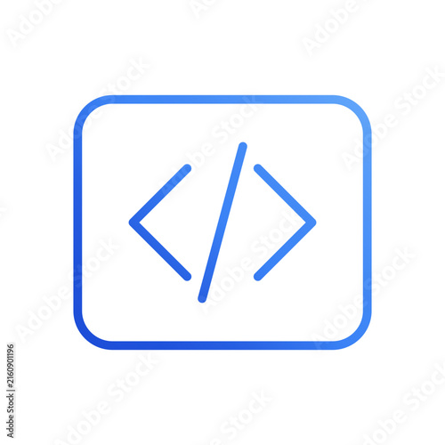 Coding software development blue gradient line icon vector