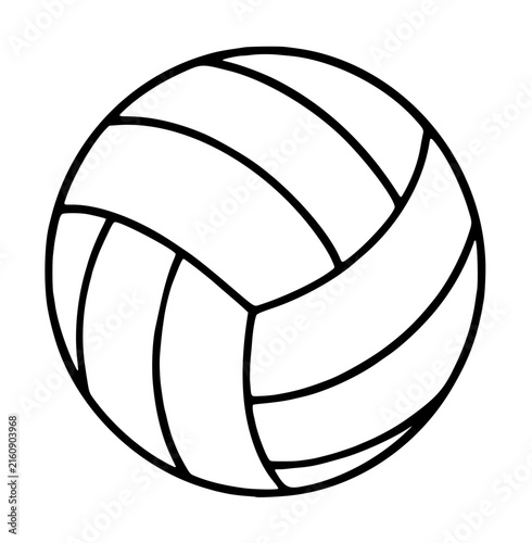 Hand-traced vector illustration of a classic netball ball, featuring curved panel seams in a simple black outline icon style, perfect for sports graphics and athletic design projects